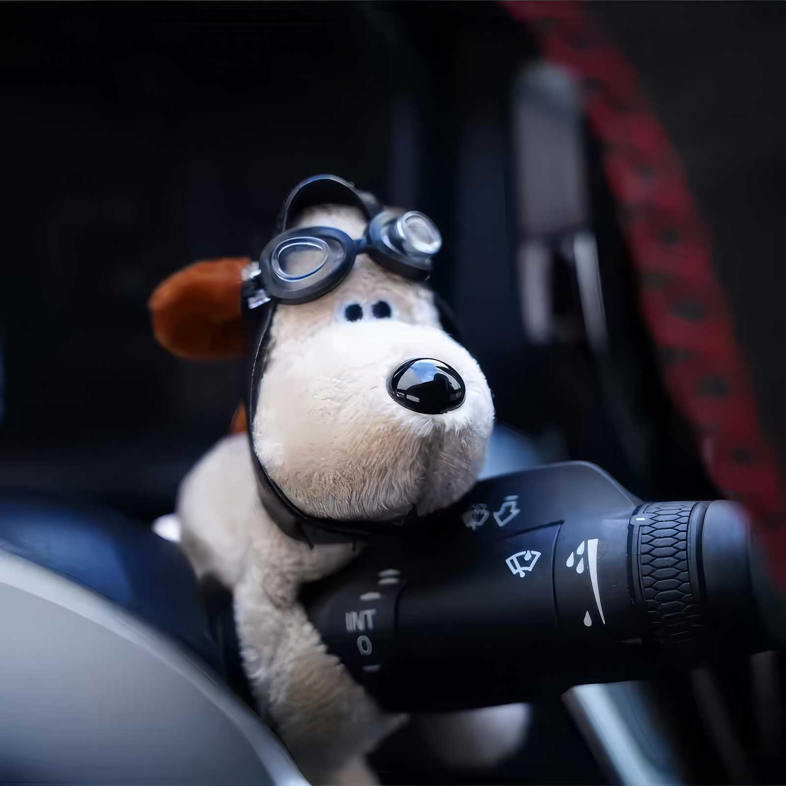 Plüsch-Piloten-Hund HUNDI Anwendungsbeispiel